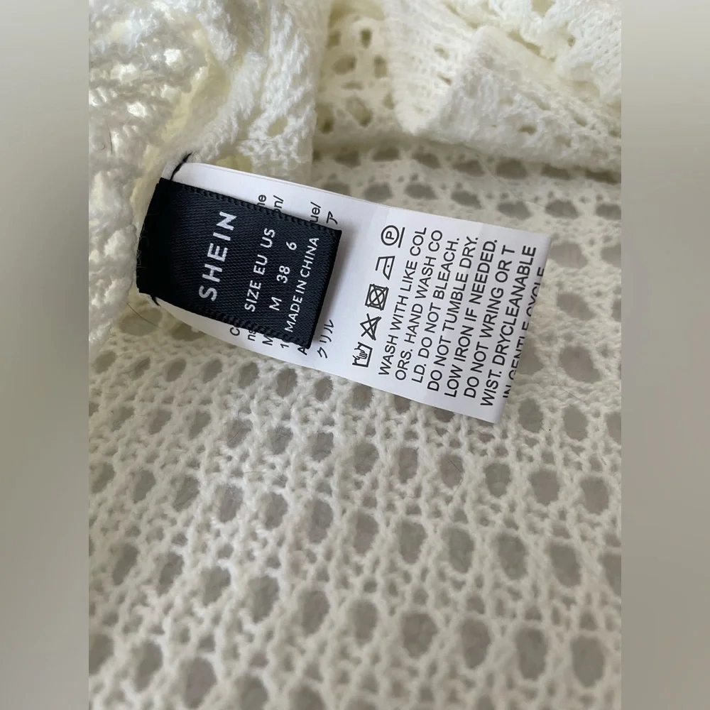 SHEIN Ivory Crochet Dress Pool/Beach Coverup - Picture 3 of 3